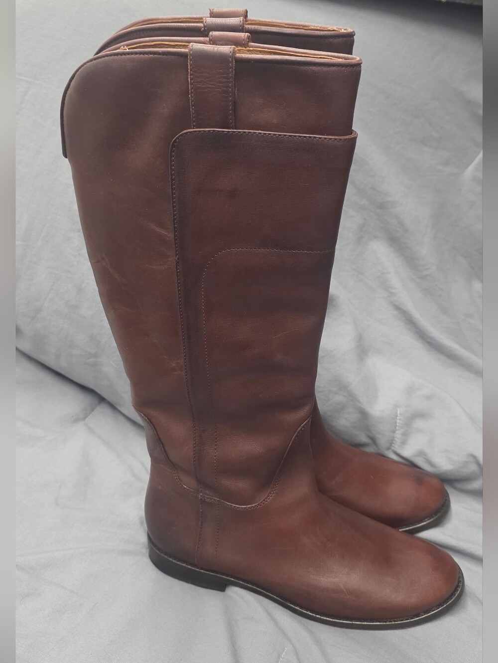 Frye Womens Paige Tall Riding Boots Redwood Size 8M NWB Defects